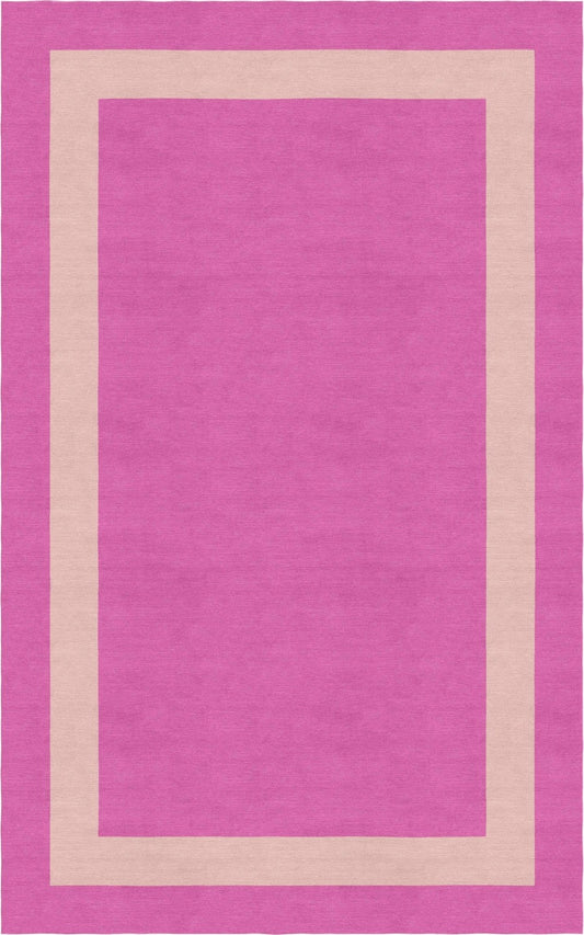 Handmade Hand-Tufted Modern Rug | Double Border Rug in Pink