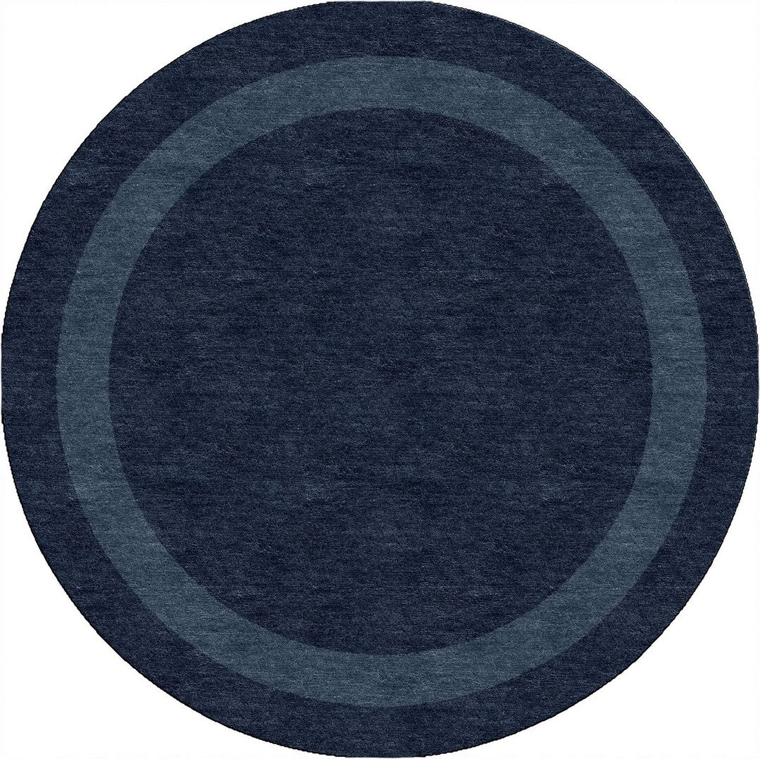 Handmade Hand-Tufted Modern Rug | Double Border Design in Gray & Midnight Blue