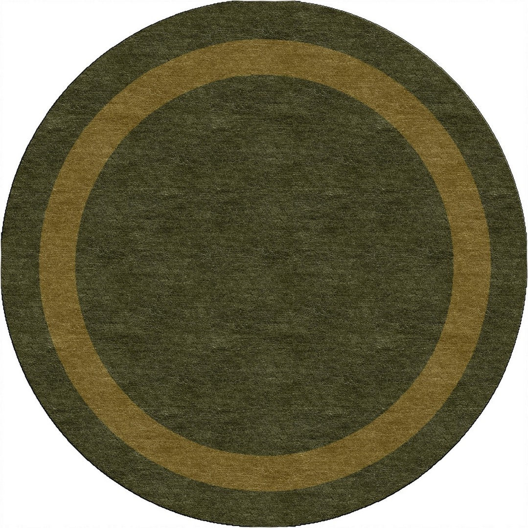 Handmade Hand-Tufted Modern Rug | Double Border Rug in Green
