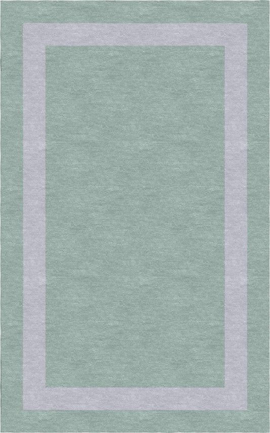 Handmade Hand-Tufted Modern Rug | Double Border Design in Ivory & Pista Green