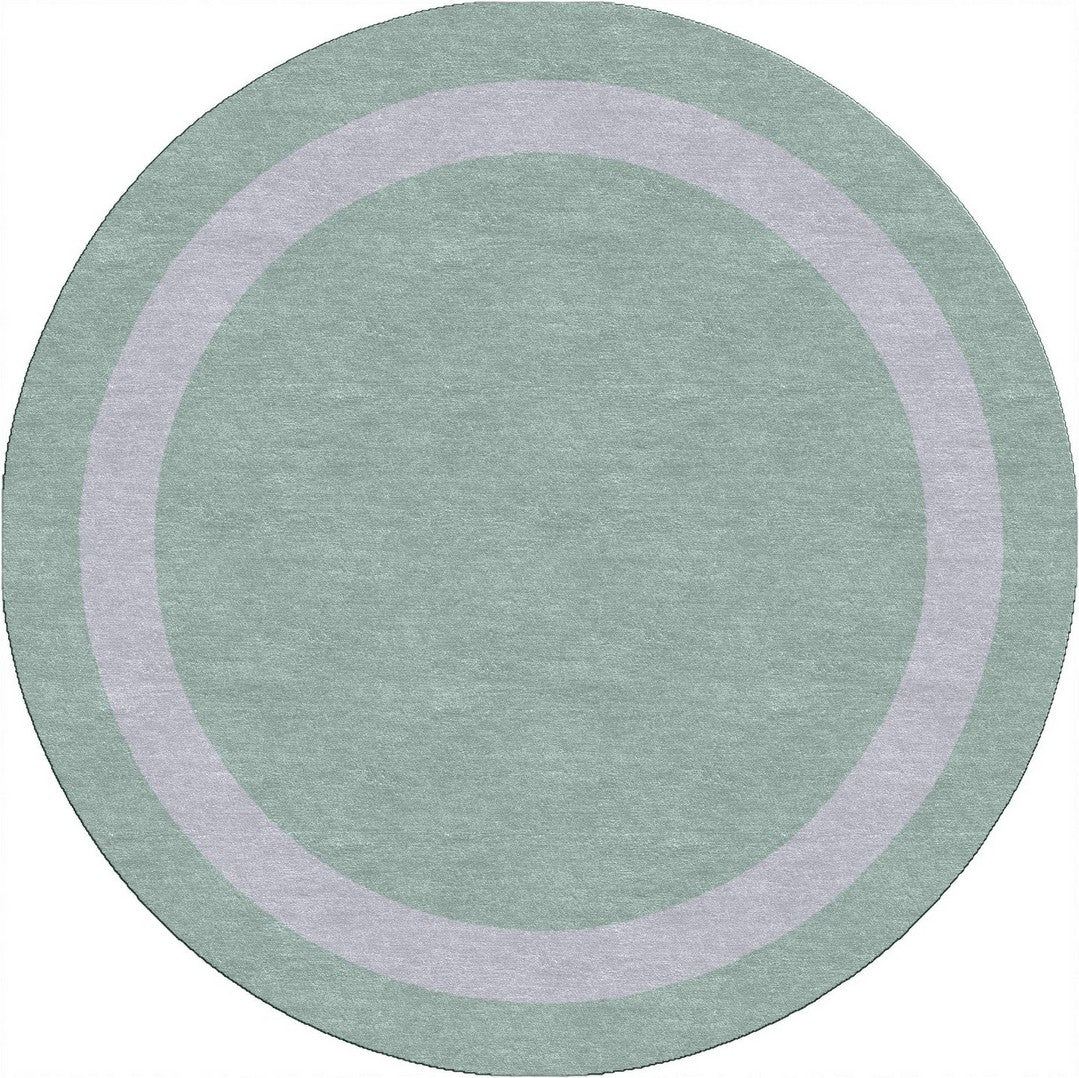 Handmade Hand-Tufted Modern Rug | Double Border Design in Ivory & Pista Green