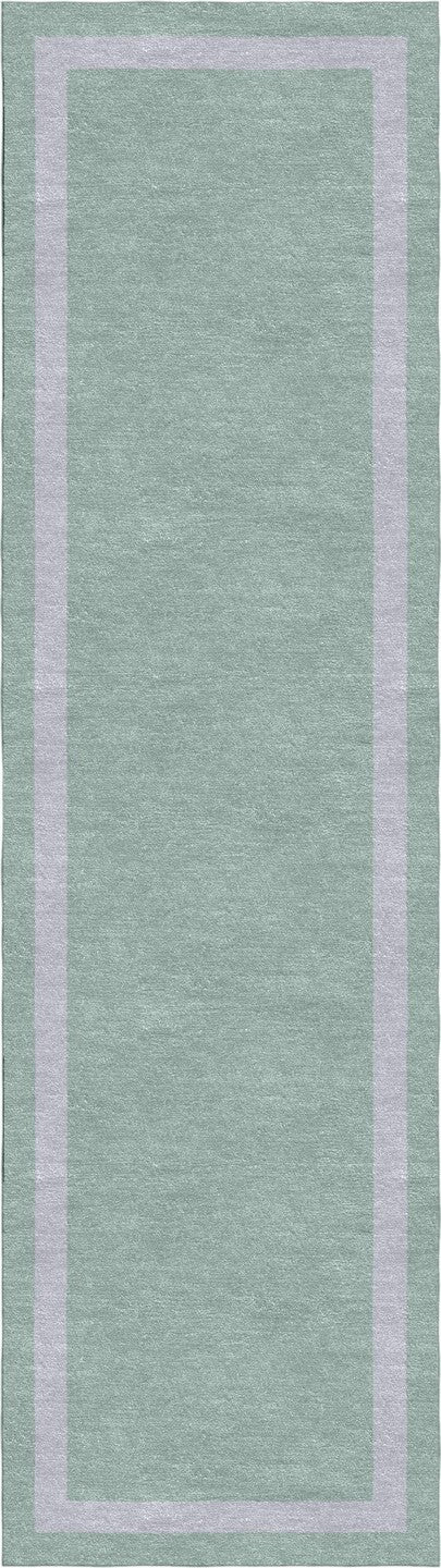 Handmade Hand-Tufted Modern Rug | Double Border Design in Ivory & Pista Green