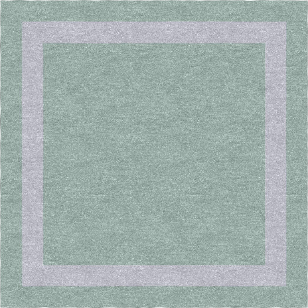 Handmade Hand-Tufted Modern Rug | Double Border Design in Ivory & Pista Green