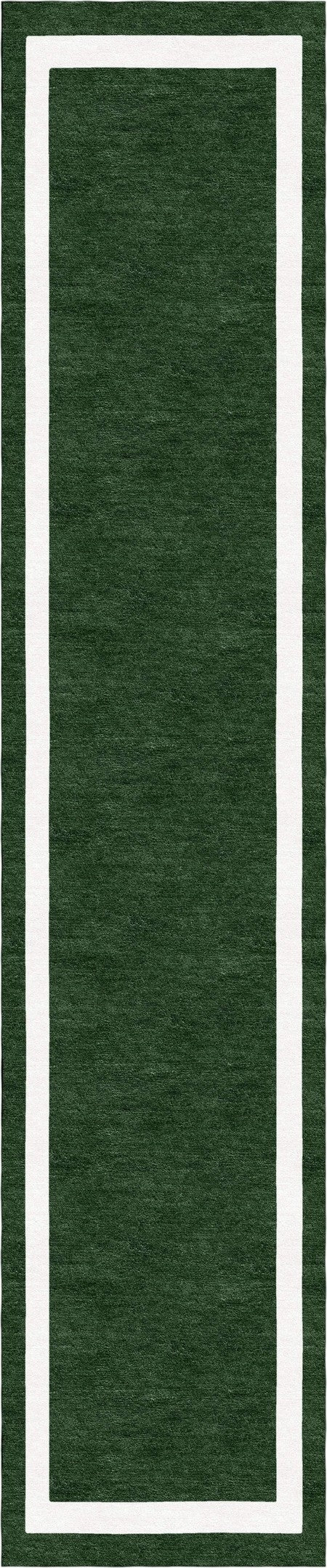 Handmade Hand-Tufted Modern Rug | Double Border Rug in Green