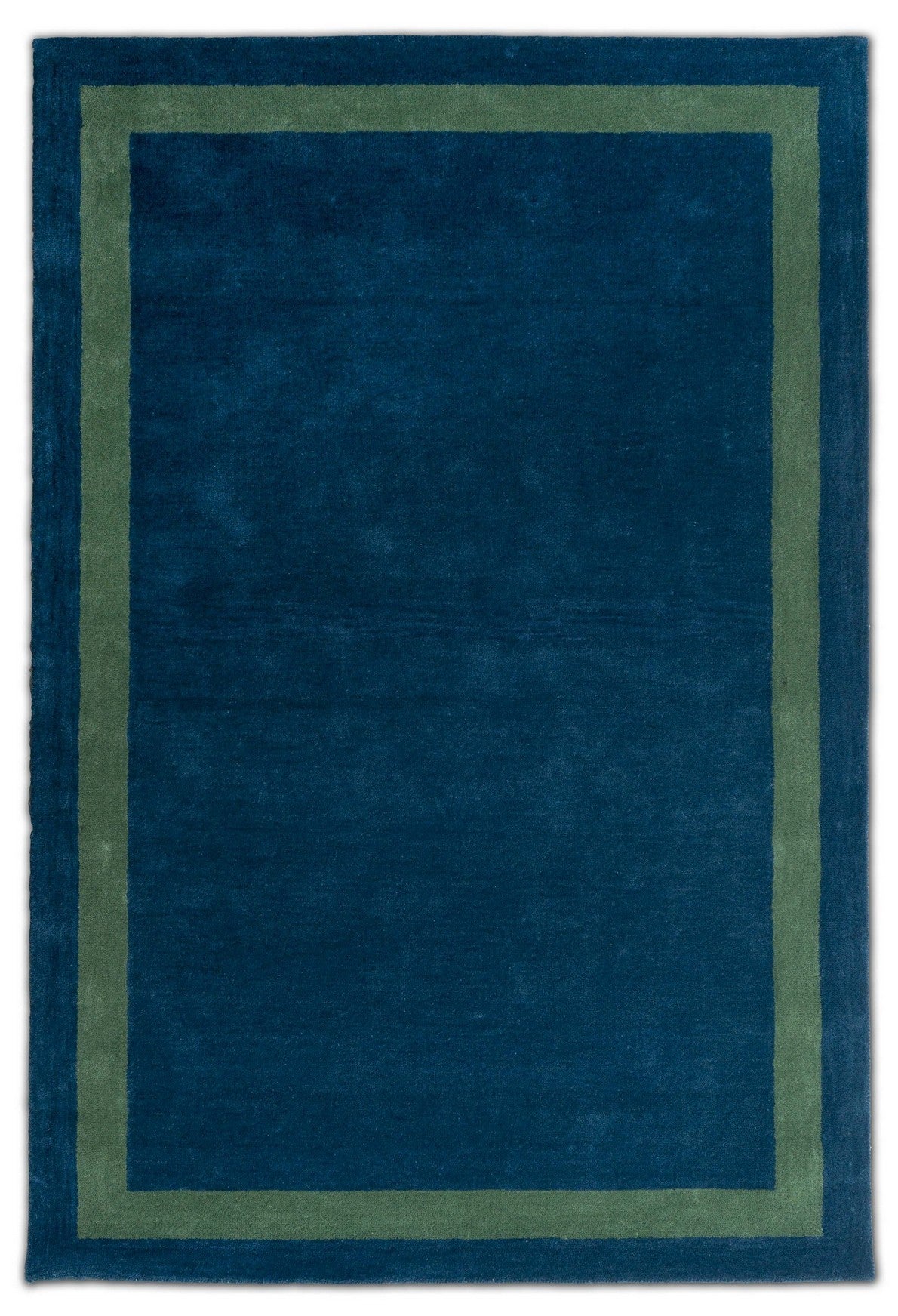 Handmade Hand-Tufted Modern Rug | Double Border Design in Green & Bottle Green