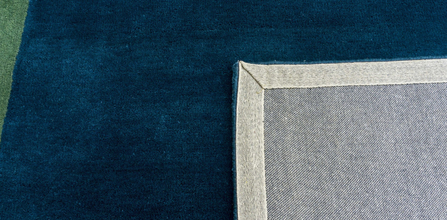 Handmade Hand-Tufted Modern Rug | Double Border Design in Green & Bottle Green