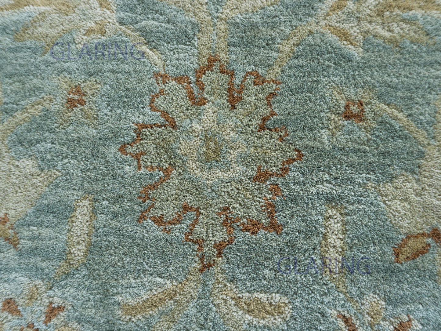 Handmade Traditional Rug | Floral Design in Blue & Beige