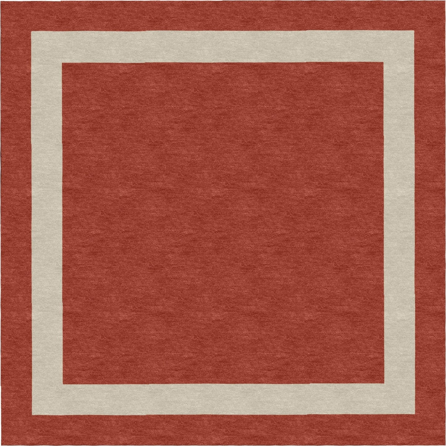 Handmade Hand-Tufted Modern Rug | Double Border Rug in Red