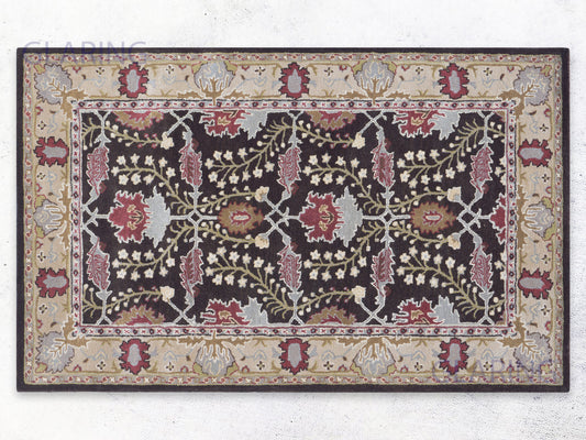 Handmade Traditional Rug | Oriental Design in Brown & Beige