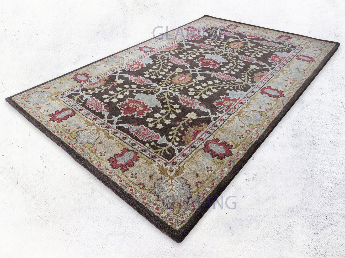 Handmade Traditional Rug | Oriental Design in Brown & Beige