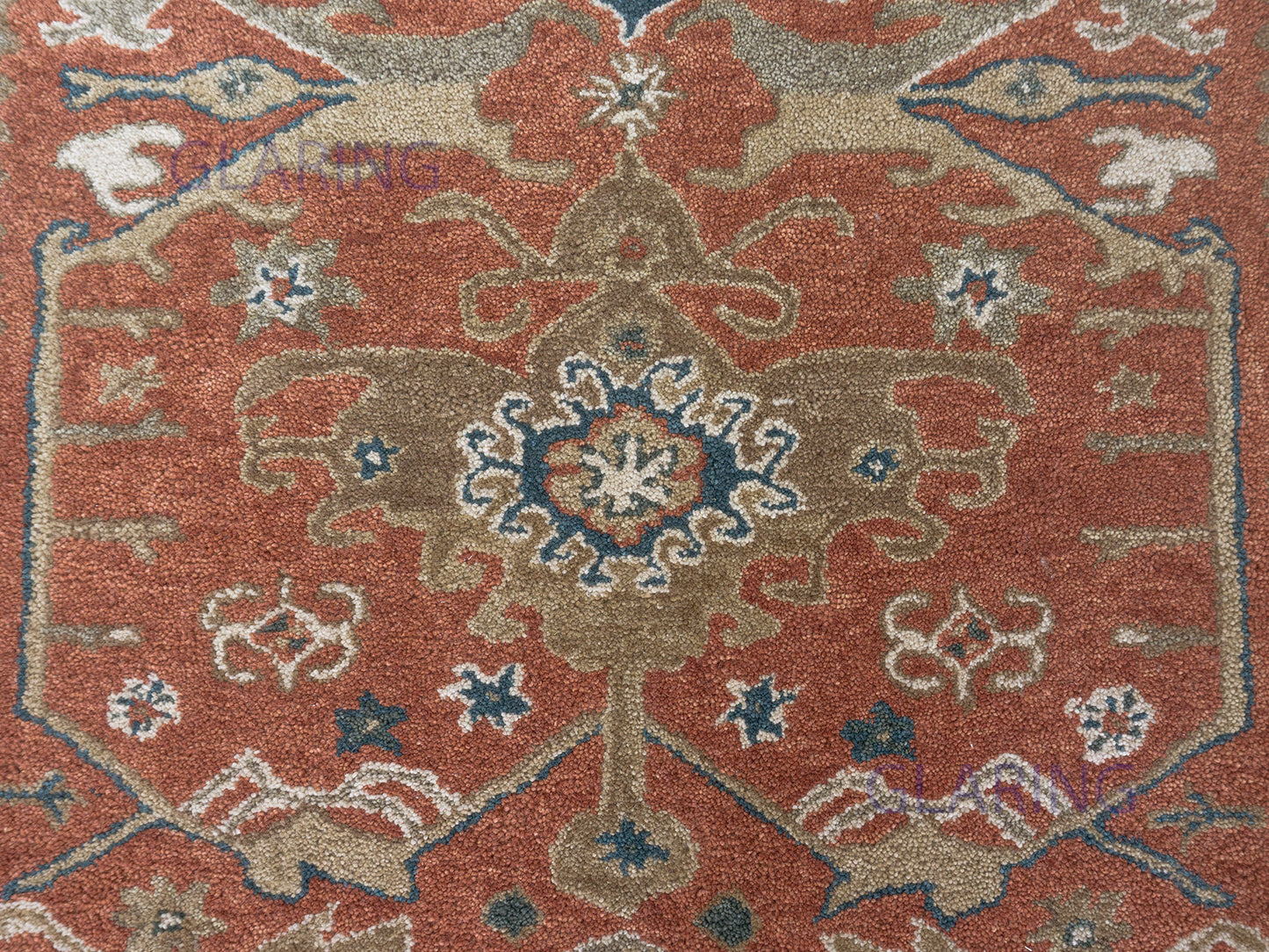 Handmade Traditional Rug | Oriental Design in Red & Ivory
