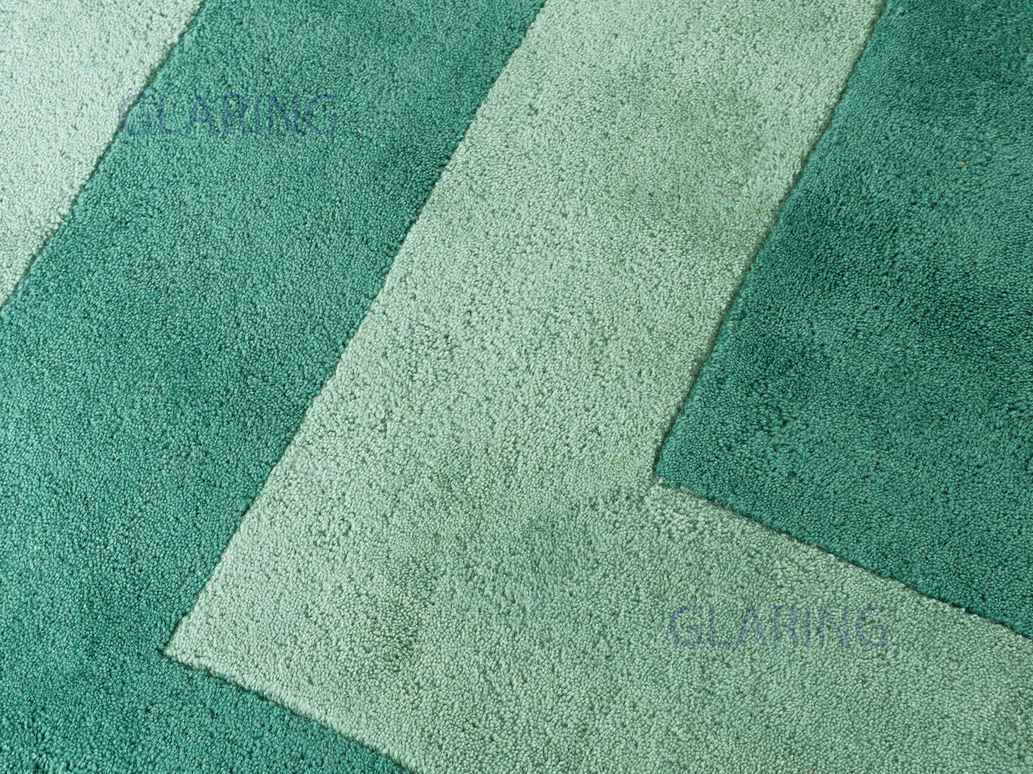 Handmade Modern Rug | Border Design in Teal Green