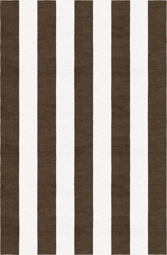 Handmade Hand-Tufted Modern Rug | Vertical Stripes Rug in Brown