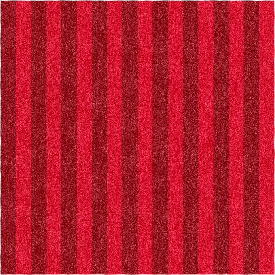 Handmade Hand-Tufted Modern Rug | Vertical Stripes Rug in Red