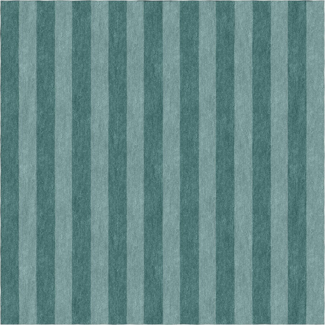 Handmade Hand-Tufted Modern Rug | Vertical Stripes Rug in Teal Green