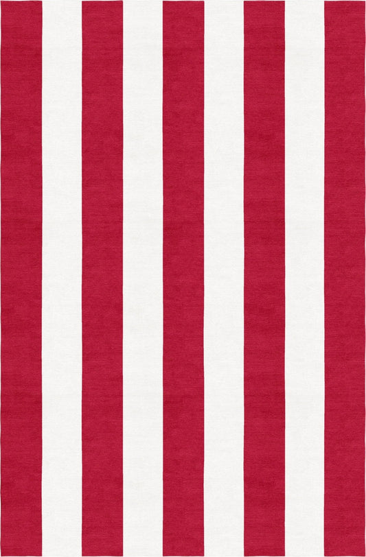Handmade Hand-Tufted Modern Rug | Vertical Stripes Rug in Red