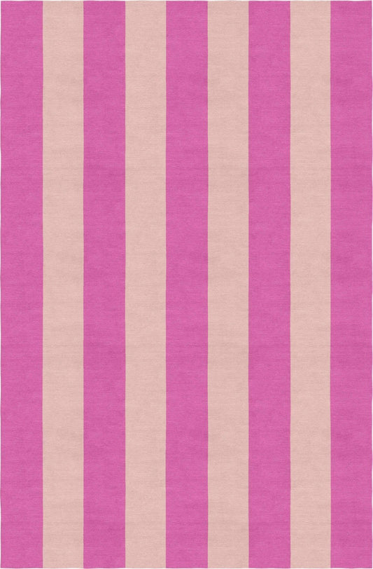 Handmade Hand-Tufted Modern Rug | Vertical Stripes Rug in Pink