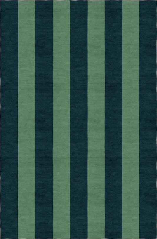 Handmade Hand-Tufted Modern Rug | Vertical Stripes Rug in Green