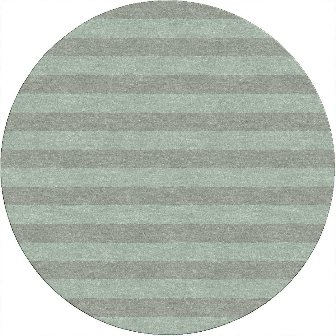 Handmade Hand-Tufted Modern Rug | Horizontal Stripes Rug in Teal Green