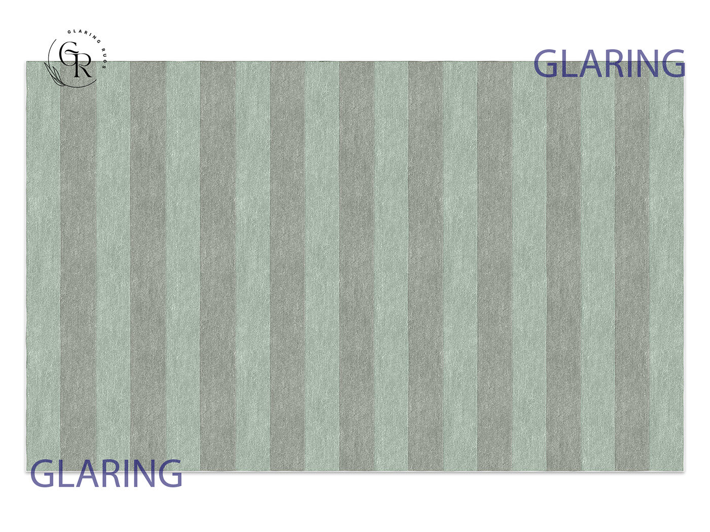 Handmade Hand-Tufted Modern Rug | Horizontal Stripes Rug in Teal Green