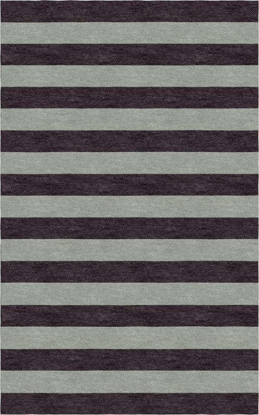 Handmade Hand-Tufted Modern Rug | Horizontal Stripes Rug in Brown