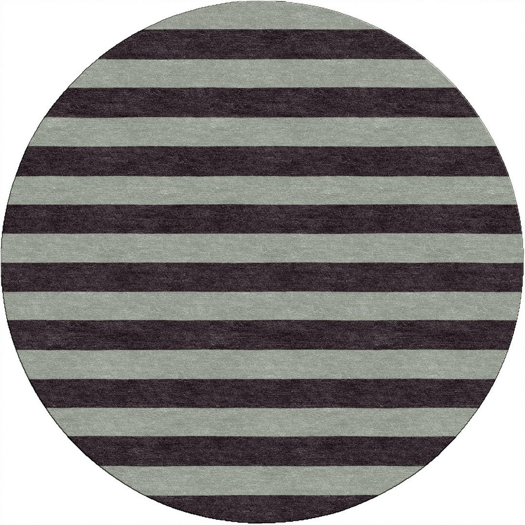 Handmade Hand-Tufted Modern Rug | Horizontal Stripes Rug in Brown