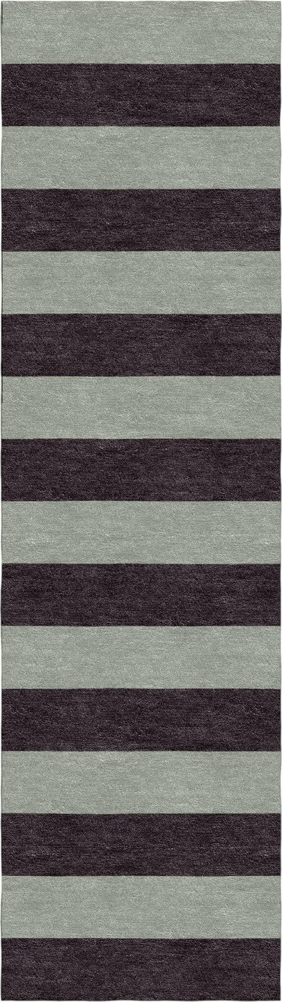 Handmade Hand-Tufted Modern Rug | Horizontal Stripes Rug in Brown