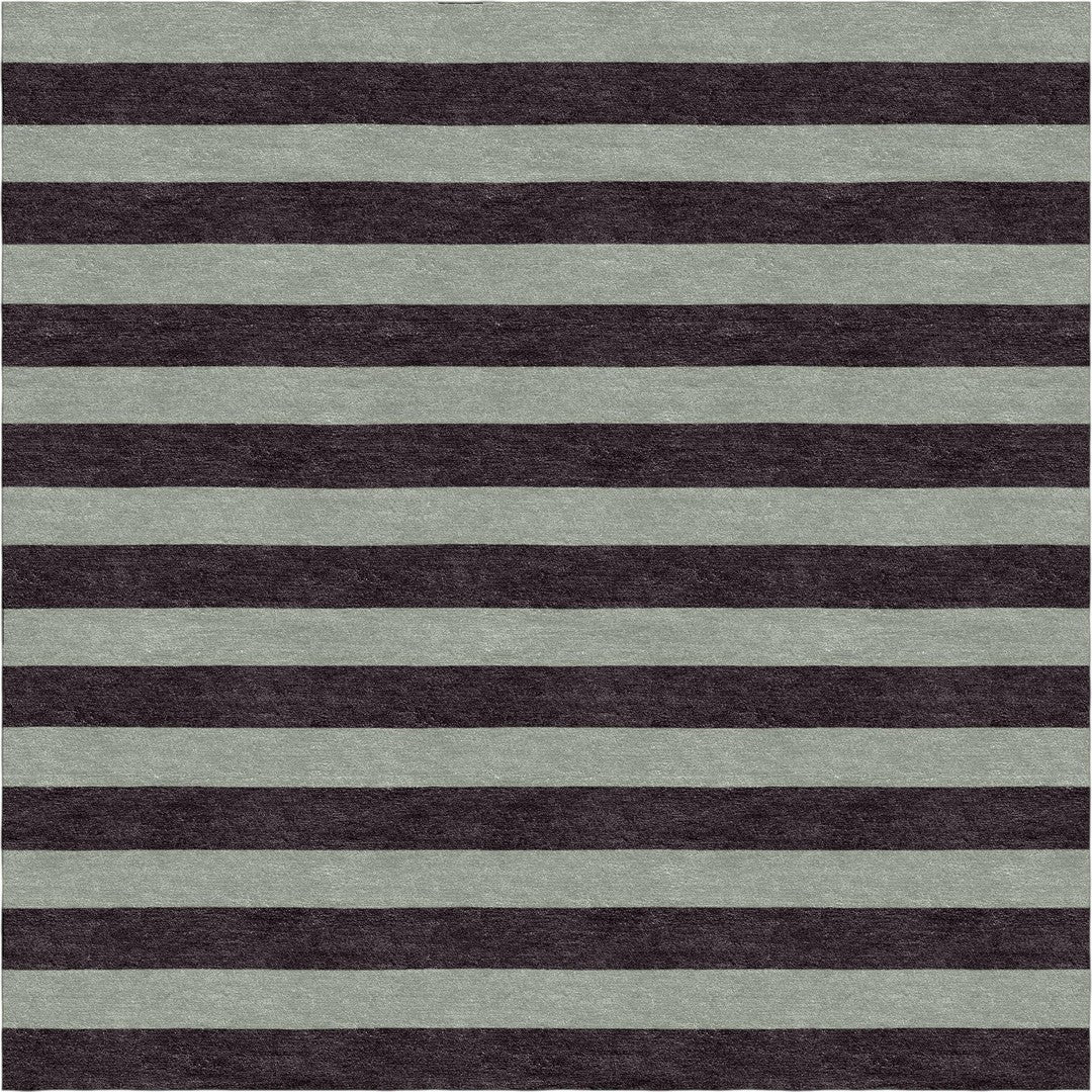 Handmade Hand-Tufted Modern Rug | Horizontal Stripes Rug in Brown
