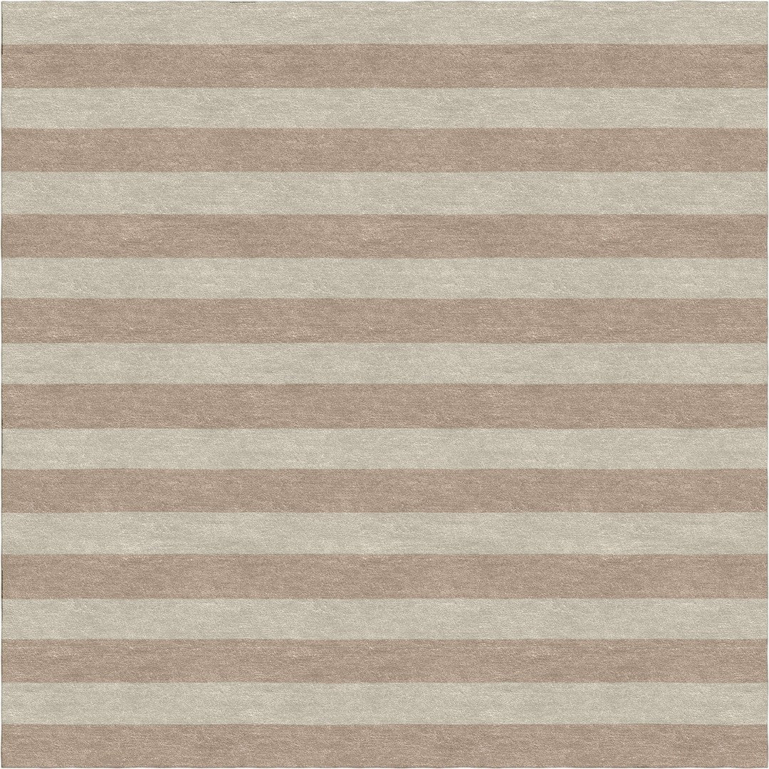 Handmade Hand-Tufted Modern Rug | Horizontal Stripes Rug in Ivory