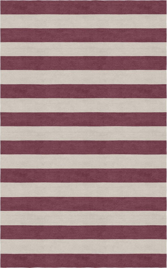 Handmade Hand-Tufted Modern Rug | Horizontal Stripes Rug in Purple