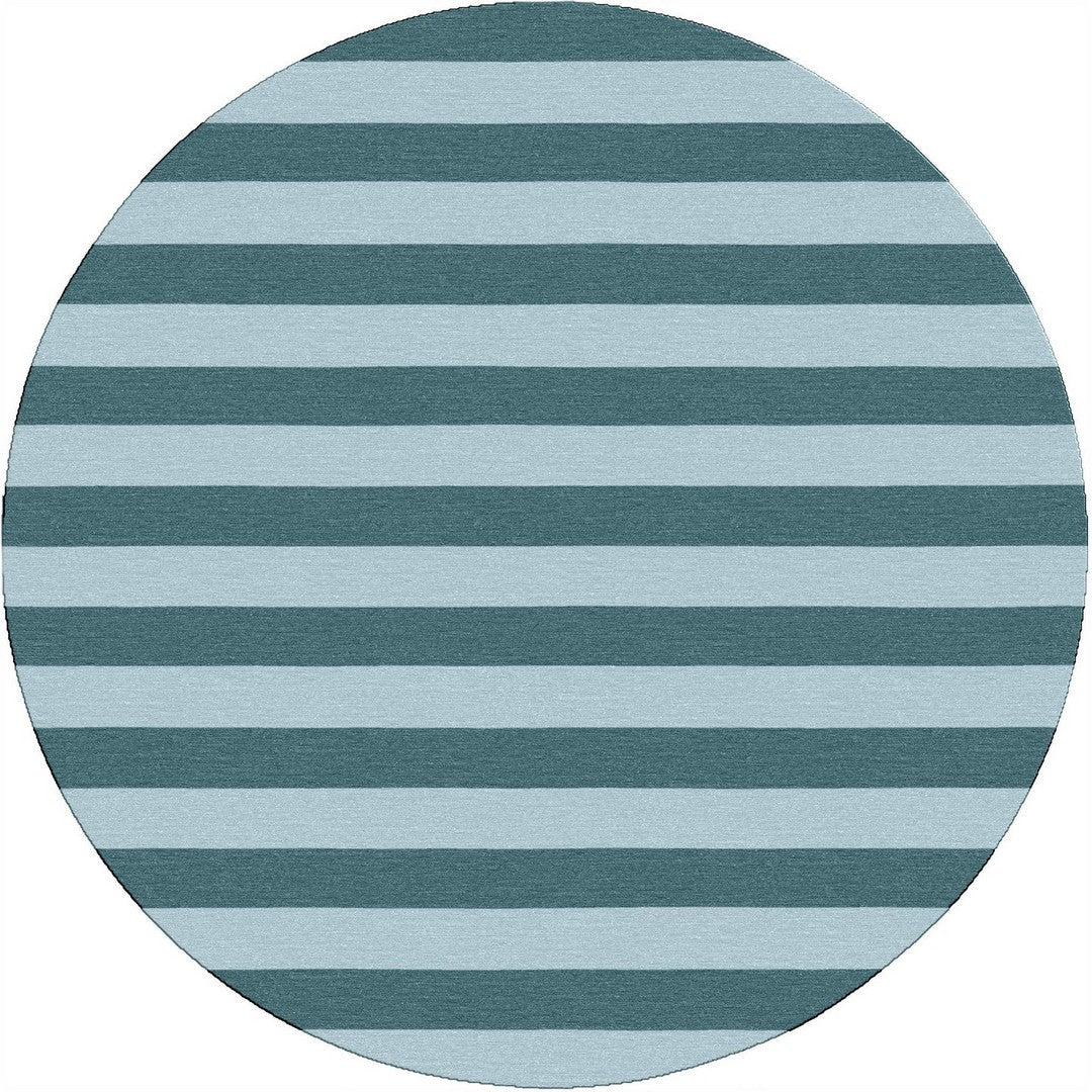 Handmade Hand-Tufted Modern Rug | Horizontal Stripes Rug in Blue