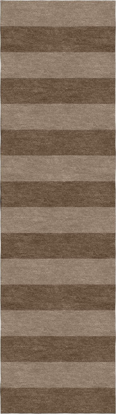 Handmade Hand-Tufted Modern Rug | Horizontal Stripes Rug in Brown