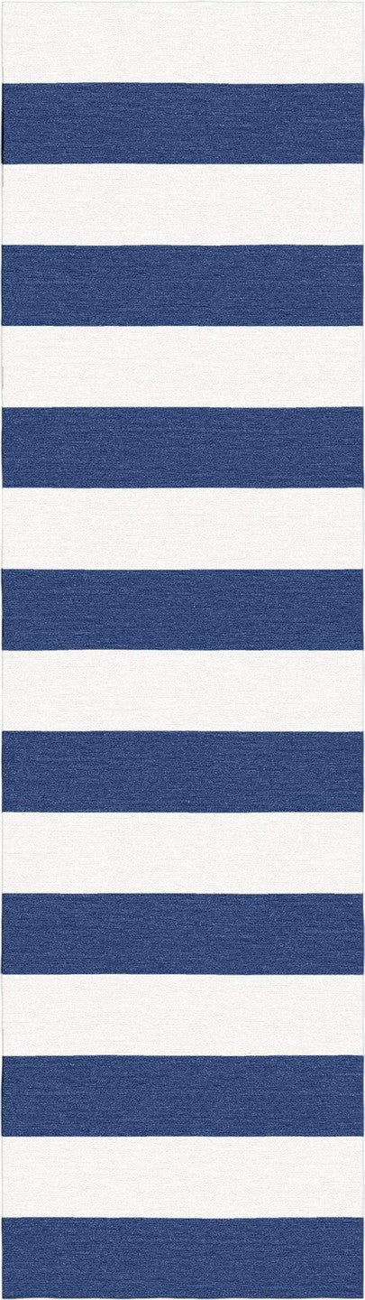 Handmade Hand-Tufted Modern Rug | Horizontal Stripes Rug in Blue