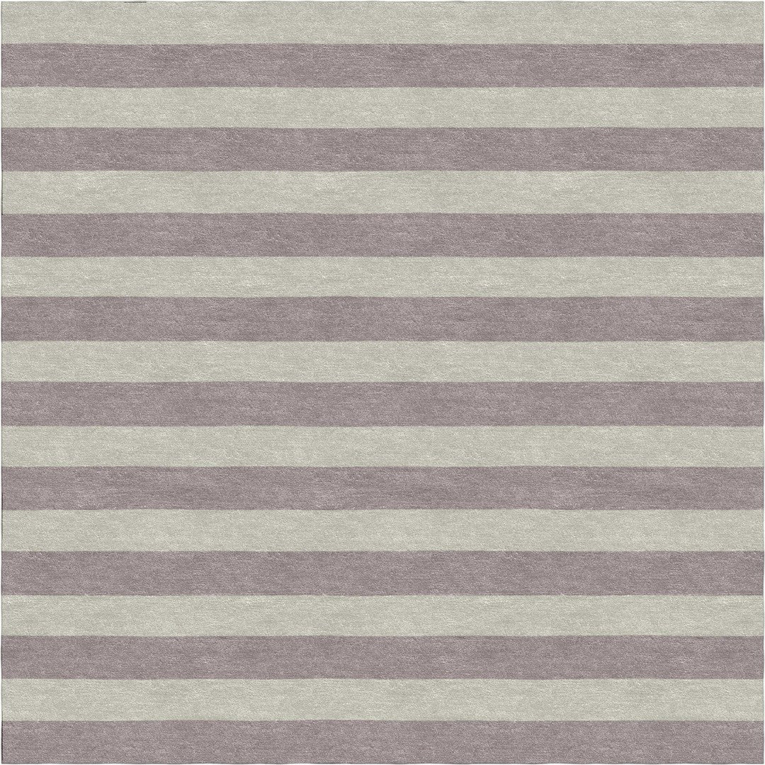 Handmade Hand-Tufted Modern Rug | Horizontal Stripes Rug in Ivory