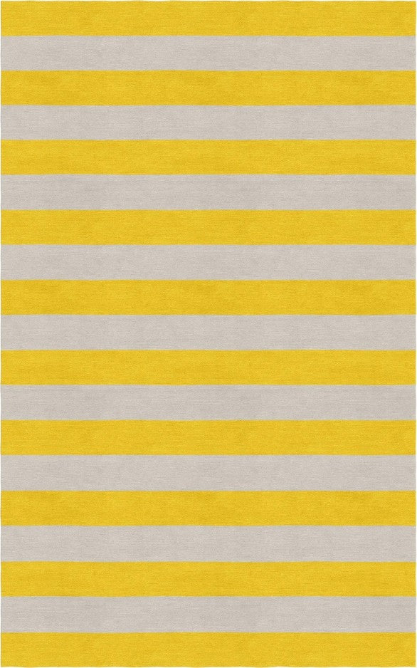Handmade Hand-Tufted Modern Rug | Horizontal Stripes Rug in Yellow