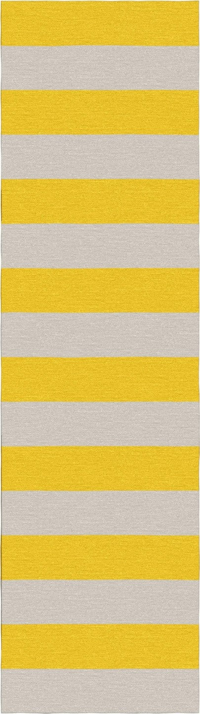 Handmade Hand-Tufted Modern Rug | Horizontal Stripes Rug in Yellow
