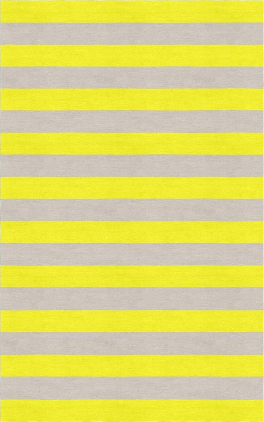 Handmade Hand-Tufted Modern Rug | Horizontal Stripes Rug in Yellow