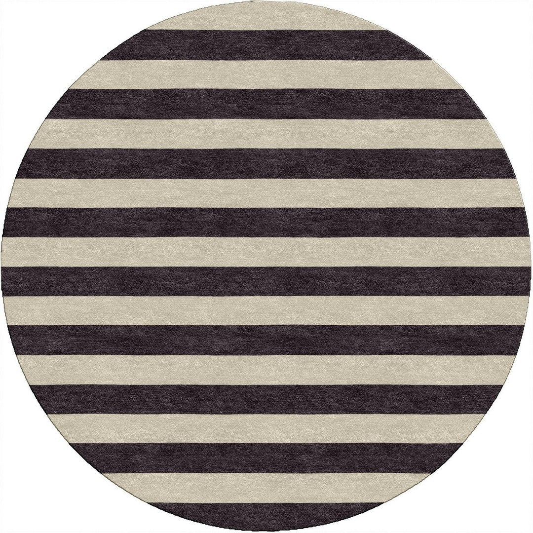 Handmade Hand-Tufted Modern Rug | Horizontal Stripes Rug in Ivory