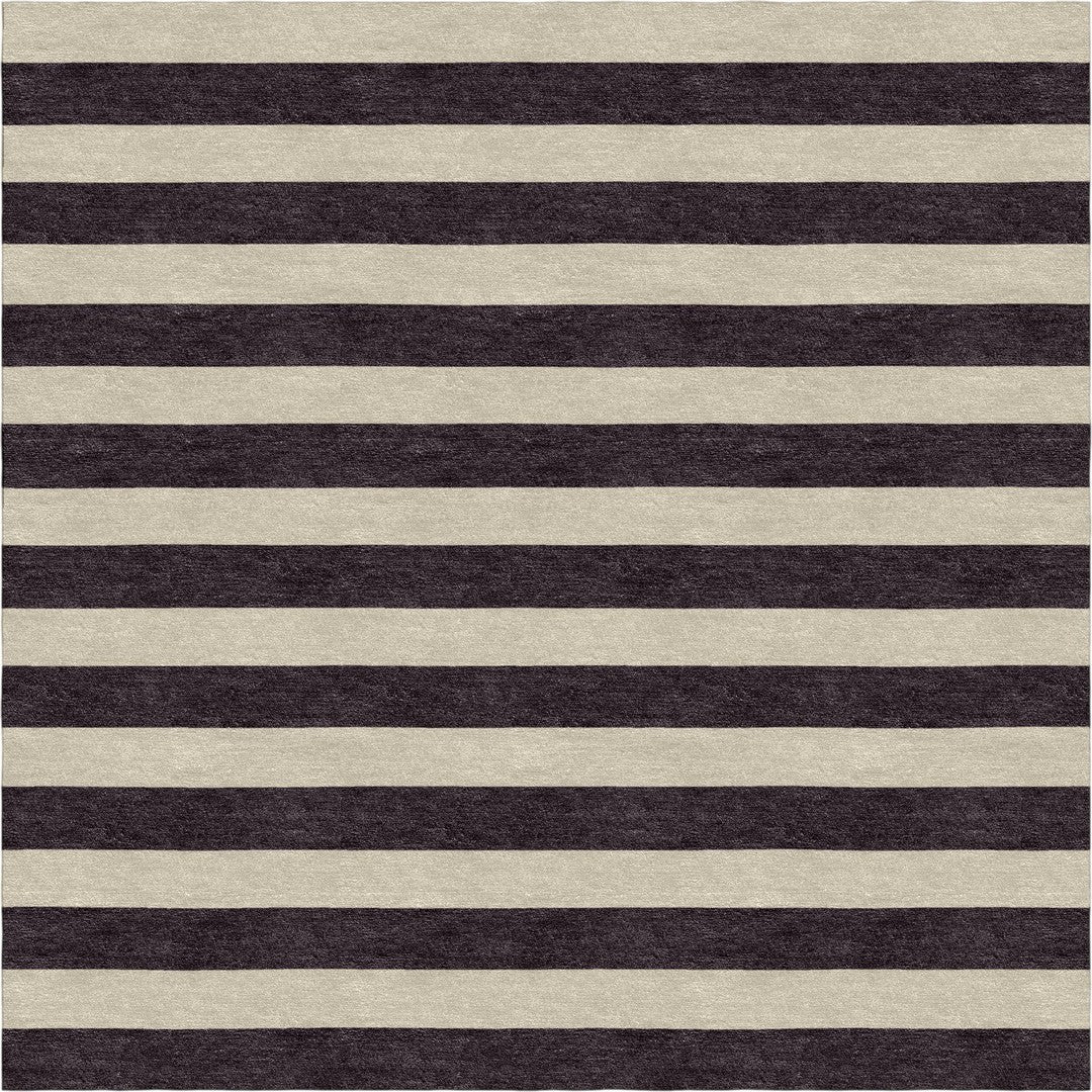 Handmade Hand-Tufted Modern Rug | Horizontal Stripes Rug in Ivory