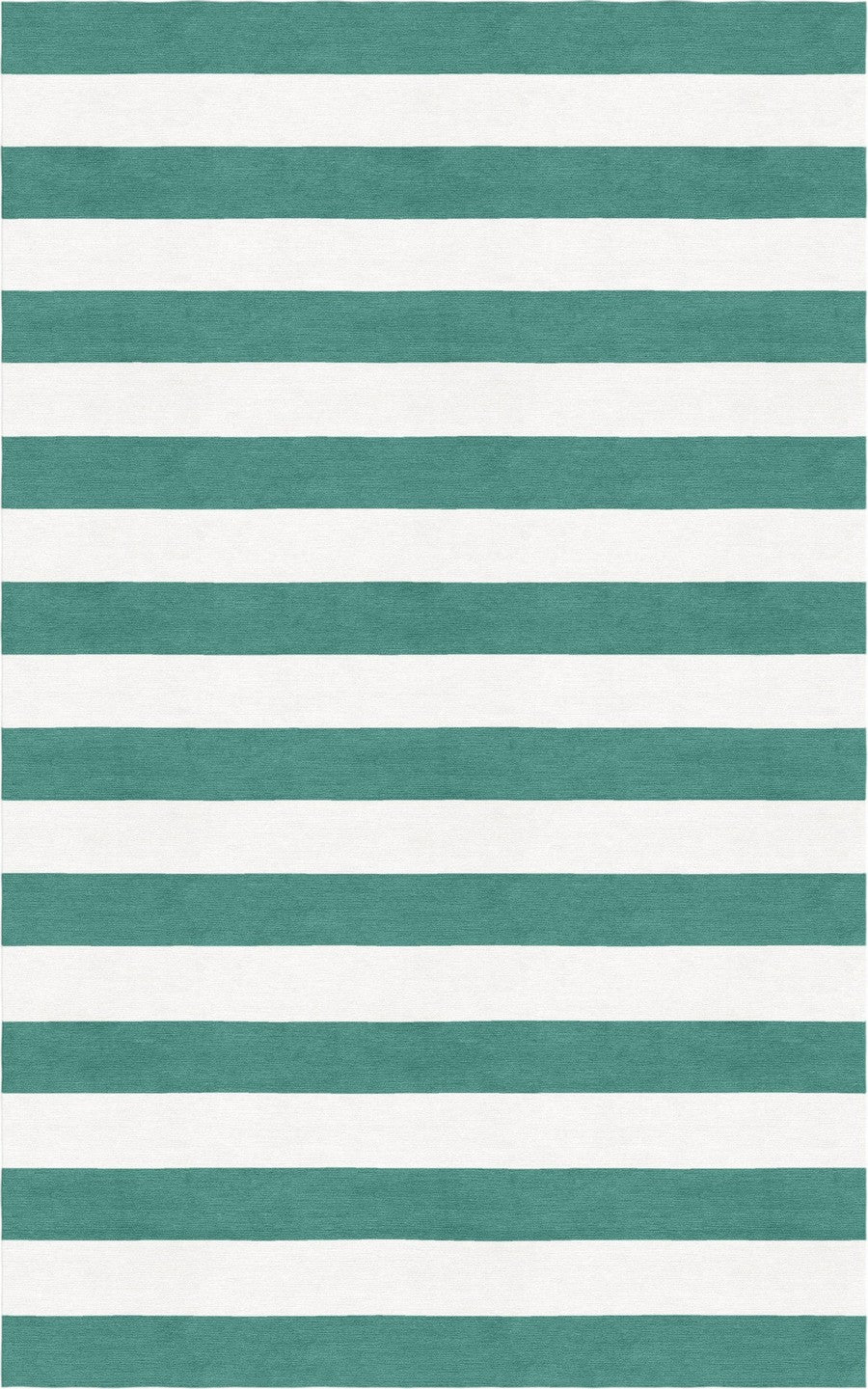 Handmade Hand-Tufted Modern Rug | Horizontal Stripes Rug in Teal Green