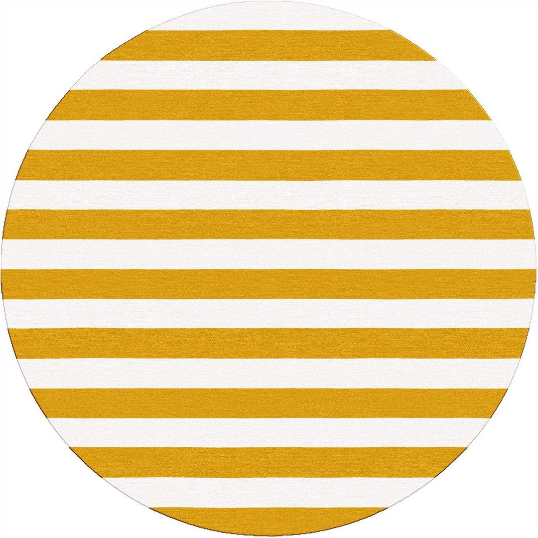 Handmade Hand-Tufted Modern Rug | Horizontal Stripes Rug in Yellow