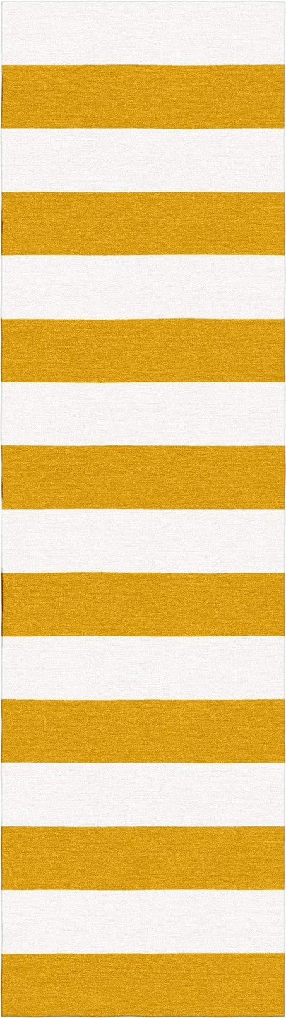 Handmade Hand-Tufted Modern Rug | Horizontal Stripes Rug in Yellow