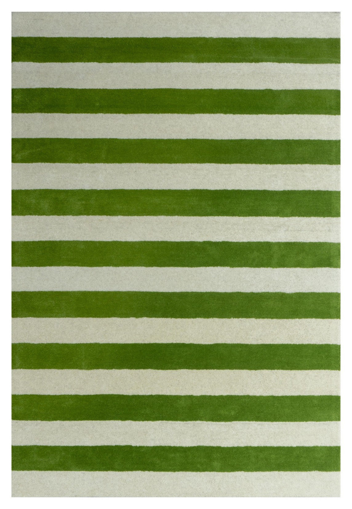 Handmade Hand-Tufted Modern Rug | Horizontal Stripes Rug in Green