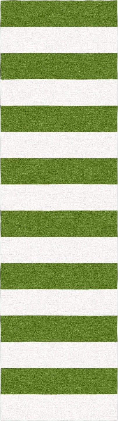 Handmade Hand-Tufted Modern Rug | Horizontal Stripes Rug in Green