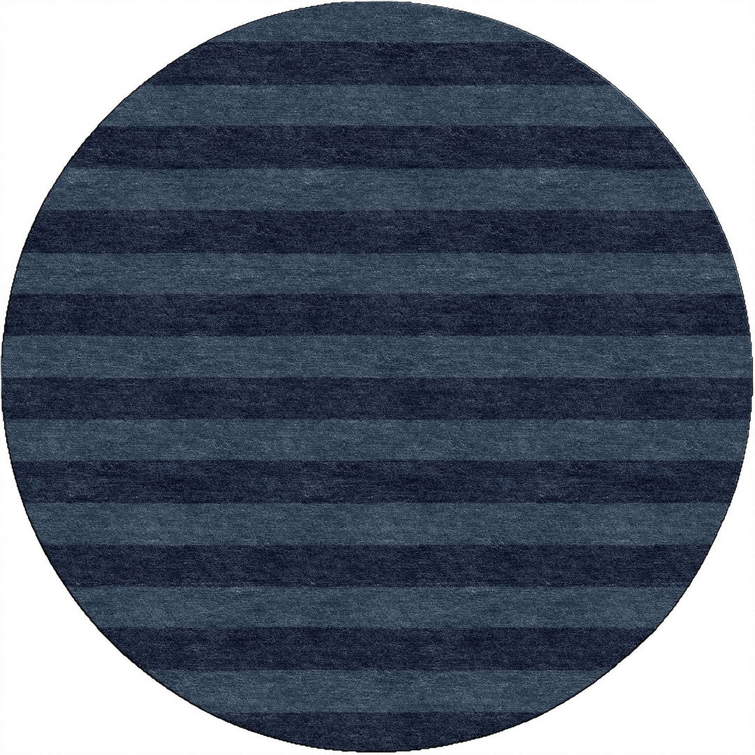 Handmade Hand-Tufted Modern Rug | Horizontal Stripes Rug in Blue