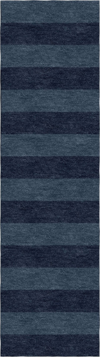 Handmade Hand-Tufted Modern Rug | Horizontal Stripes Rug in Blue