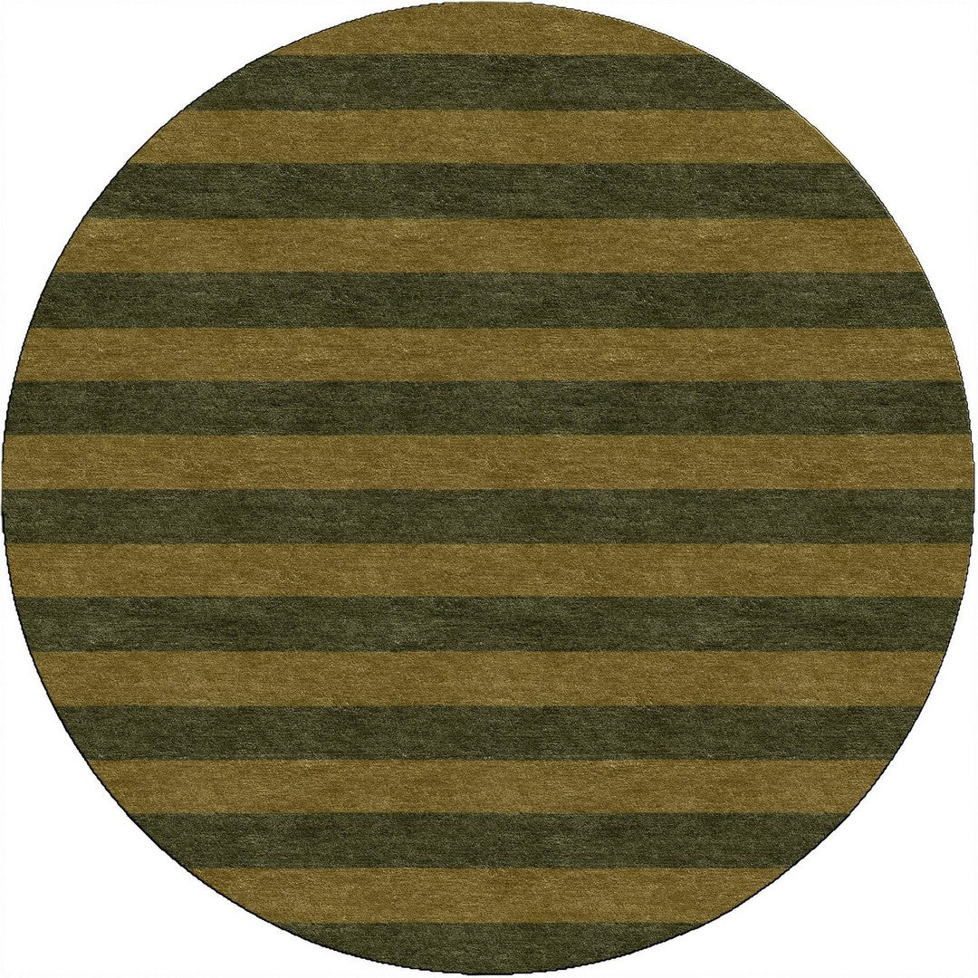 Handmade Hand-Tufted Modern Rug | Horizontal Stripes Rug in Green