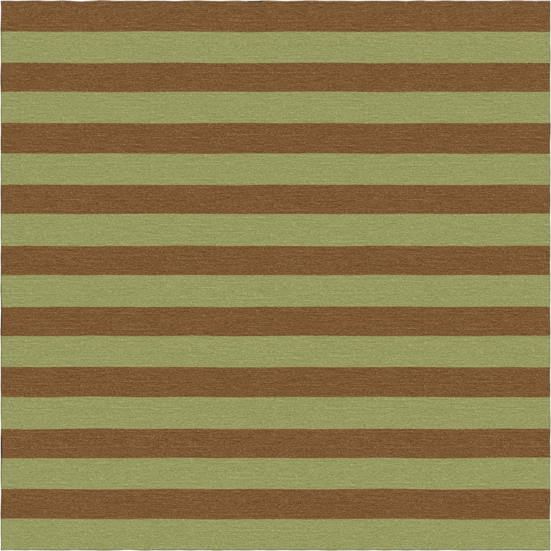 Handmade Hand-Tufted Modern Rug | Horizontal Stripes Rug in Green