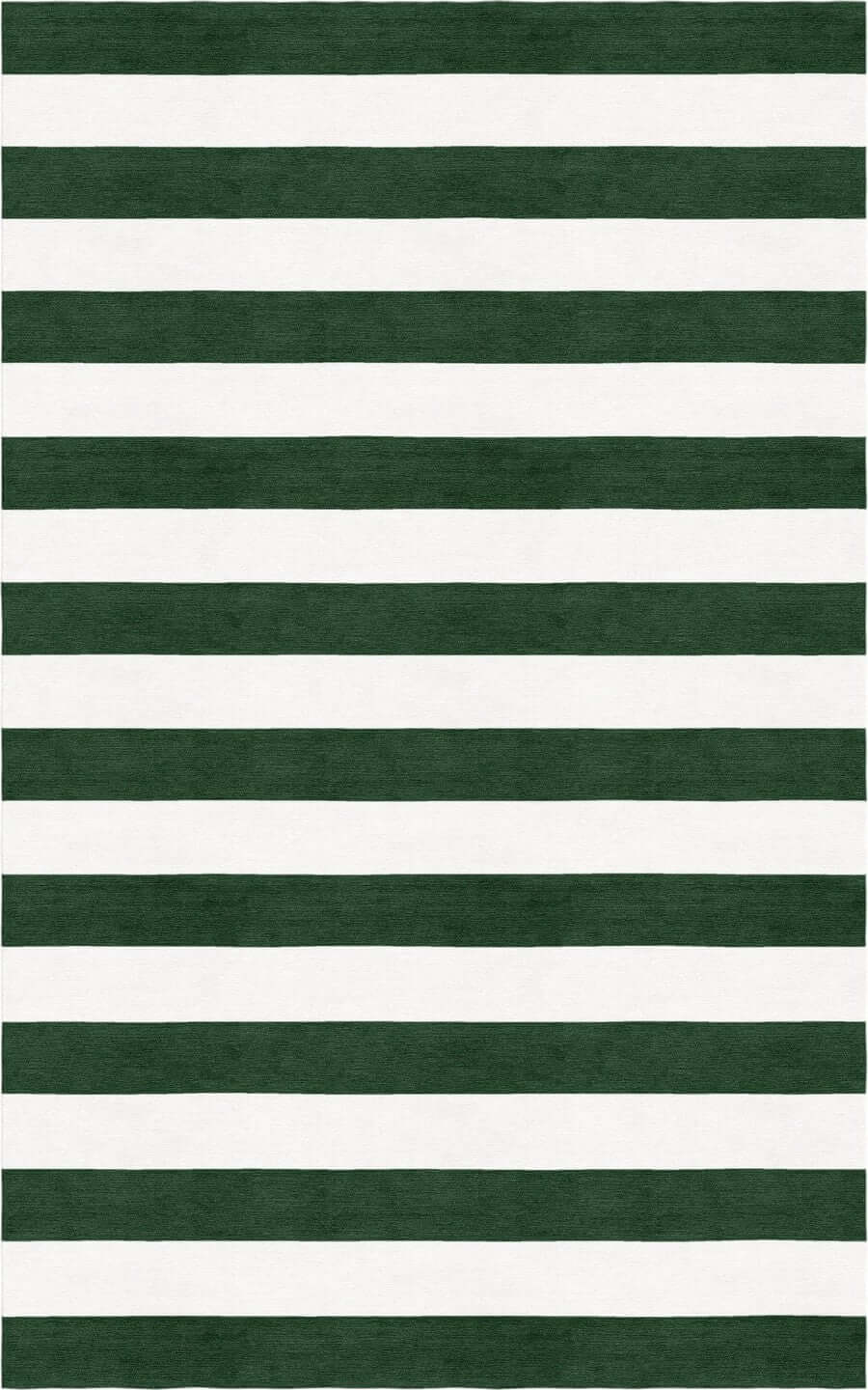 Handmade Hand-Tufted Modern Rug | Horizontal Stripes Rug in Green