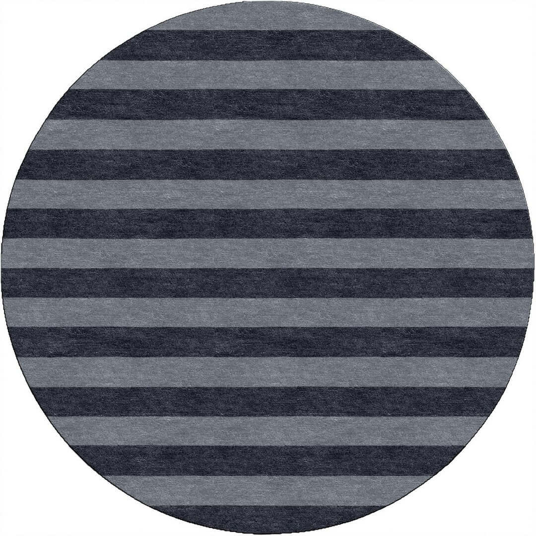Handmade Hand-Tufted Modern Rug | Horizontal Stripes Rug in Gray